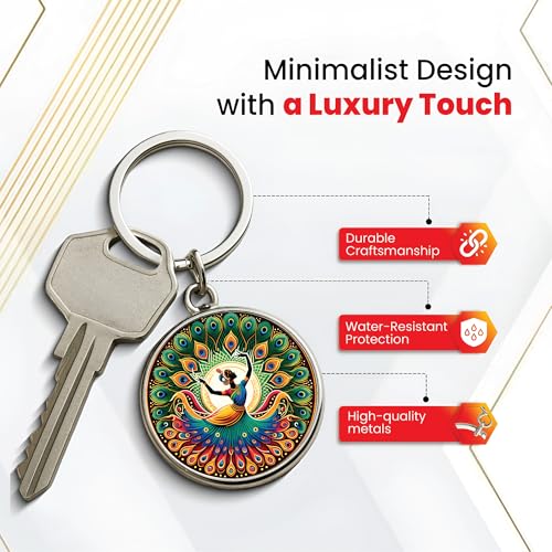 Image of MG | Protective Evil Eye /Spiritual Symbols /Om /Motivational Keychains | Double-Sided Metal Key Ring | Good Luck and devine Charm for Car, Bike, Home & Office
