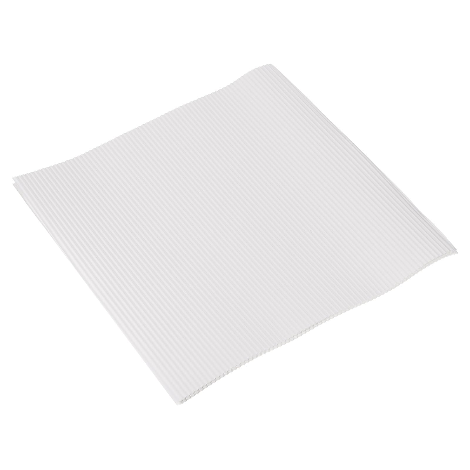 sourcing map Pizza Oil Proof Paper,100pcs 12"X12"- Single-Layer Corrugated Pizza Pad Paper Place Mat Food Basket Sheets for BBQ, Picnic, Festival(White)
