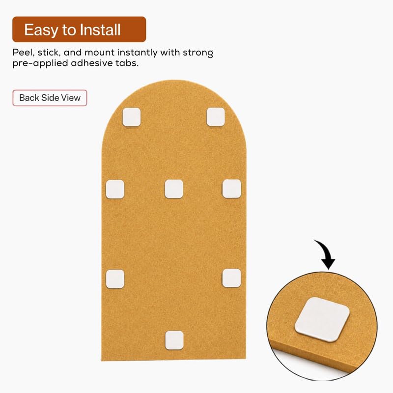 Image of MMT Acoustix Arch Felt Acoustic Wall Panel | Sound Proofing for Room |Premium Acoustic Panel |Pin Board for Wall |Sound Absorbing Panels | Arch Felt Acoustic Wall Panel |Camel| 120 x 60 cm | 2 Pcs