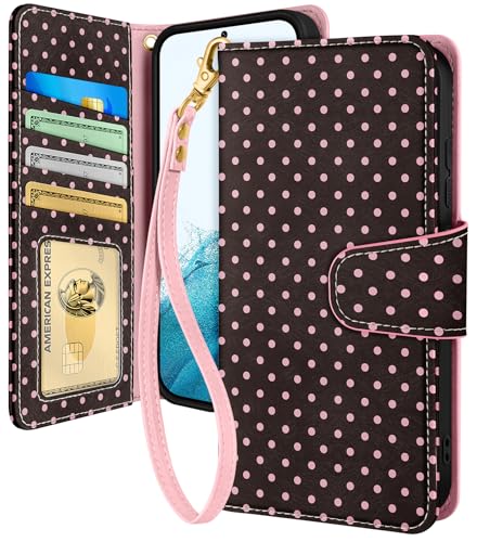 Toycamp for Samsung Galaxy S22 Wallet Case for Women,Polka Dots - image 1