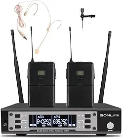 SOMLIMI original EW135G4 Sem Fio Microfone Profissional para Cantares Performances dePalco Karaoke Conferenciada lgreja Palestr (135-Headset and Lavalier)