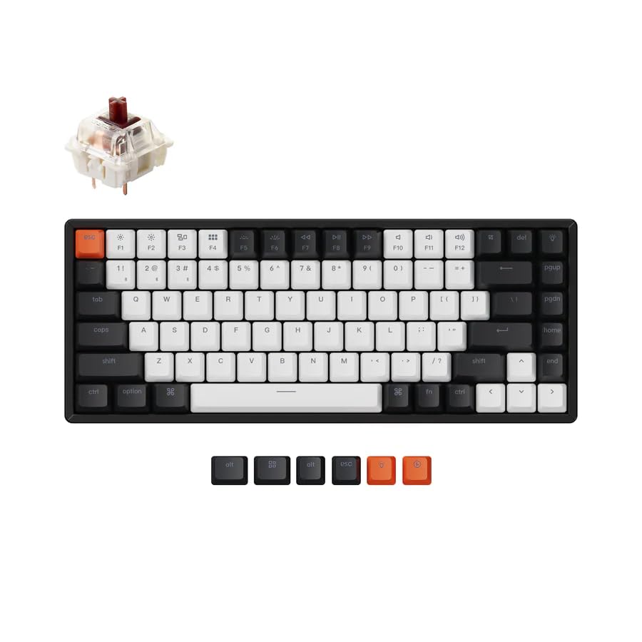 Keychron K2 75% Layout 84 Keys Hot-swappable Bluetooth Wireless/USB Wired Mechanical Keyboard with Super Brown Switch/Double-Shot Keycaps/RGB Backlight/Aluminum Frame for Mac Windows Version 2-image-46