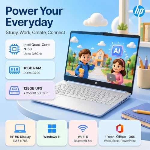 Image of HP 14-inch Laptop Ultra Light - 1-Y Office 365, Long Battery Life, Wi-Fi 6