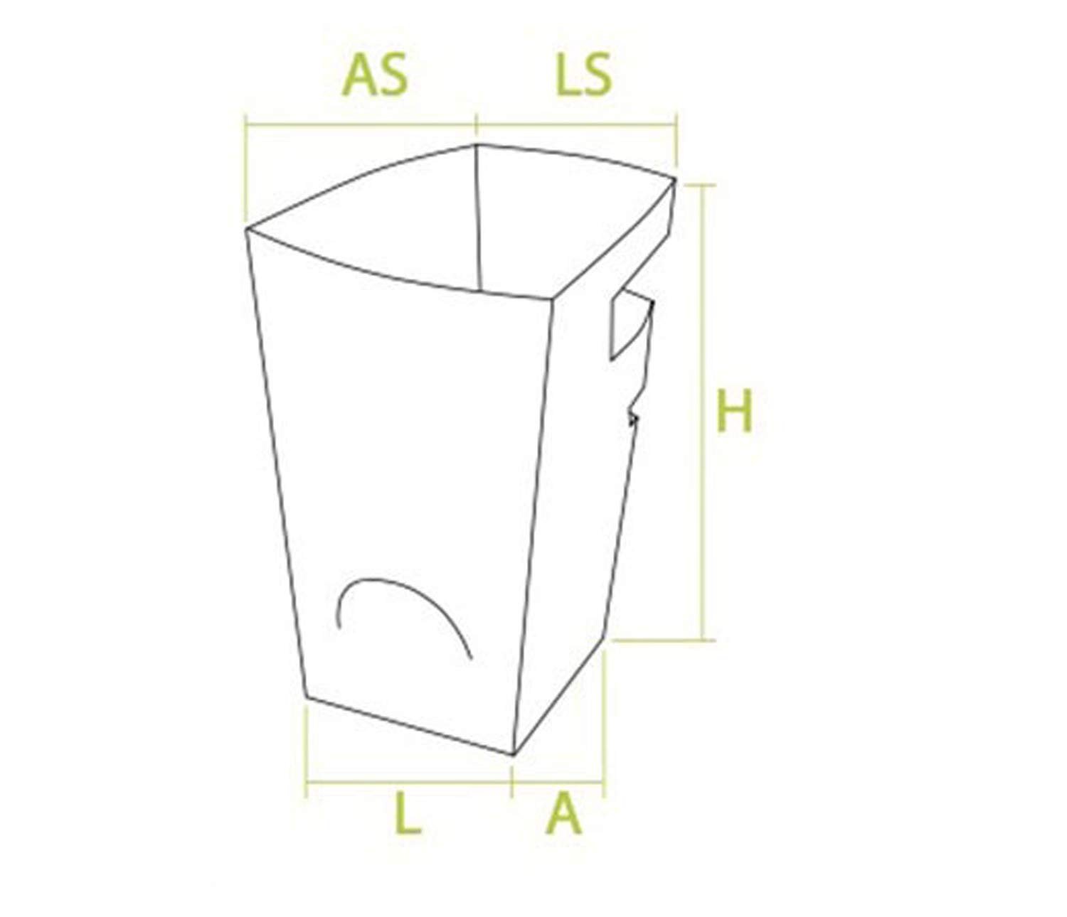 Pack de 500 Vasos de Cartón para Churros 78 x 78 x 179 cm Take Away Envases desechables Color Marrón Fabricadas en España