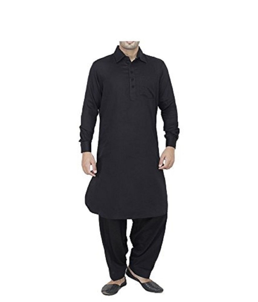 Conjunto Salwar Kamij de lino hombre ropa tradicional túnica y pantalón 4
