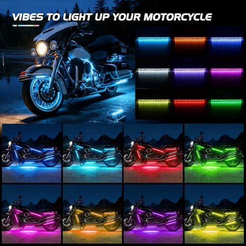 Image of Nilight 20PCS Motorcycle RGB LED Light Kits with APP & Remote Control