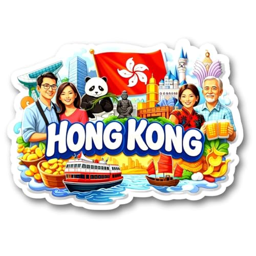 Image of Apna Gift Country Theme Wooden Fridge Magnet for Refrigerator | India Printed Decorative Magnet for Home Kitchen Decor | Travel Souvenir Gift Fridge Decoration Item | Wooden Magnet (Hong Kong)