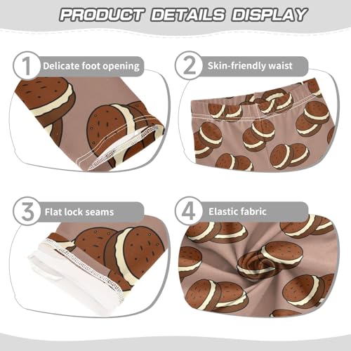 Cookies White Icing Sprinkled Girls Leggings,Workout Leggings for Girls Toddler Athletic Leggings Size for 3-10T3