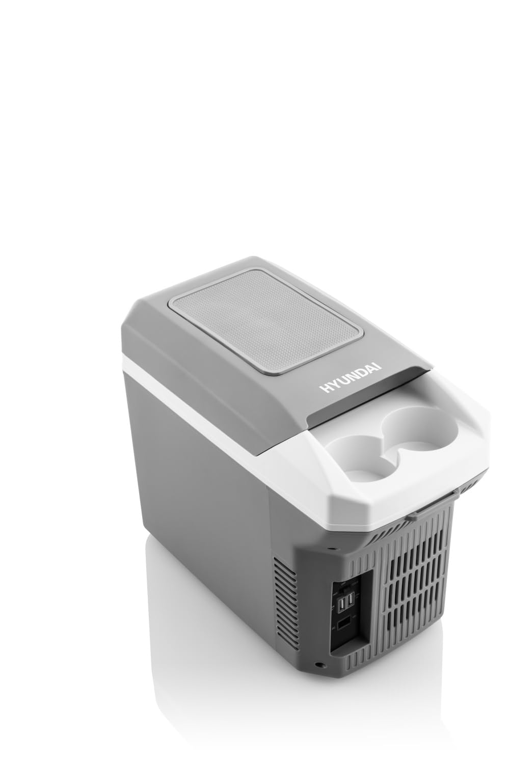 MC08 Mini-Kühlbox mit Heizfunktion I 8L Auto-Kühlbox I 12V I USB-Anschlüsse I leise (35 dB) I Anti-Rutsch I für Camping & Reisen I Grau