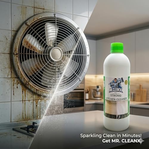 Image of PACK OF 2-MR.CLEANX Strong Kitchen Cleaner Spray - Removes Hard Oil Stains | Greasy Stovetops | Greasy Exhaust Fan | Chimney Cleaner | Plant-Based Formula| (1000 ml)