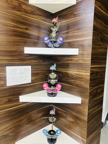 Image of OVIK Metal Multicolor Musician Set of 3 with T-Light Stand Playing Musical Instrument Idol Handpainted Figurine Showpiece for Home Decor Tv Unit Living Room Office Decor (Each Size 7x12 Inch)