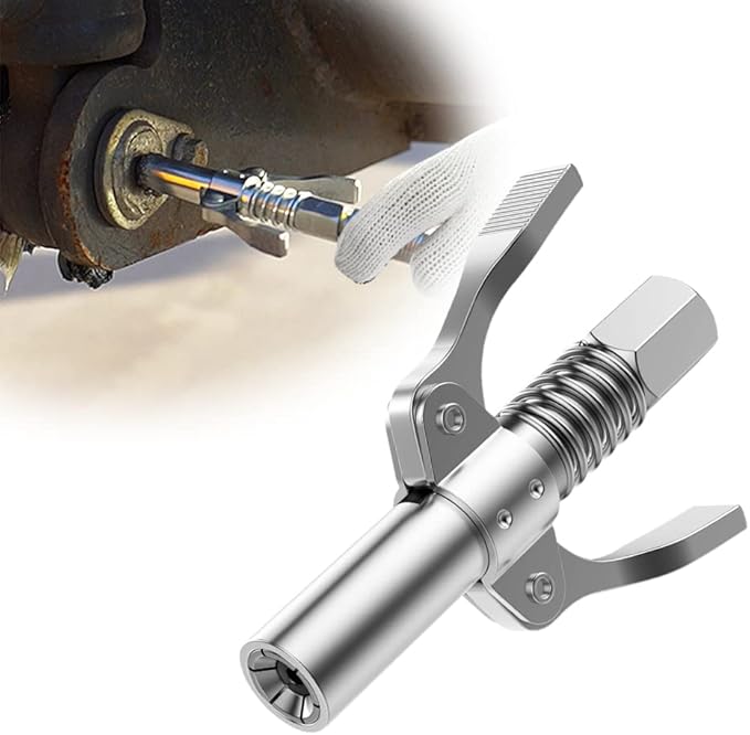 Strong Lock on Grease Couplers, Double Handle Grease Gun