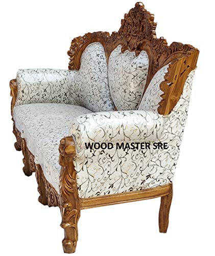 Image of Luxury Wooden Teakwwood Five Seater Sofa Set for Living Room (Honey Brown) Solid Wood Outdoor Chair 5 Seater Sofa | (6)