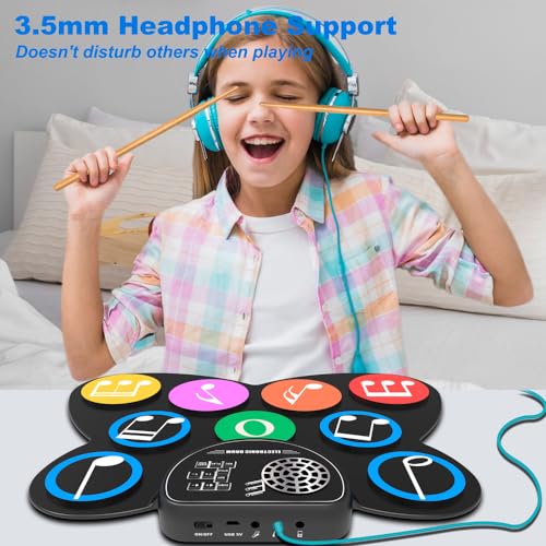 9-Pad Electric Drum Kit with Speaker - Perfect Kids Gift - Image 3