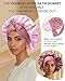 Satin Bonnet for Women Silk Bonnets for Sleeping Curly Hair Bonnet with Elastic Tie Band Reversible Double Layer Sleep Cap Hair Wrap (Bean Paste + Pink)