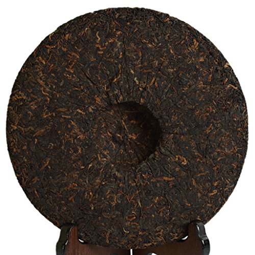 Puerh Tea Cake 357g / 12.6oz 2003 Year Ripe / Shu Organic Banzhang Ancient Tree Golden Buds - Yunnan Pu-erh Pu erh Puer Pu'er Chinese Tea
