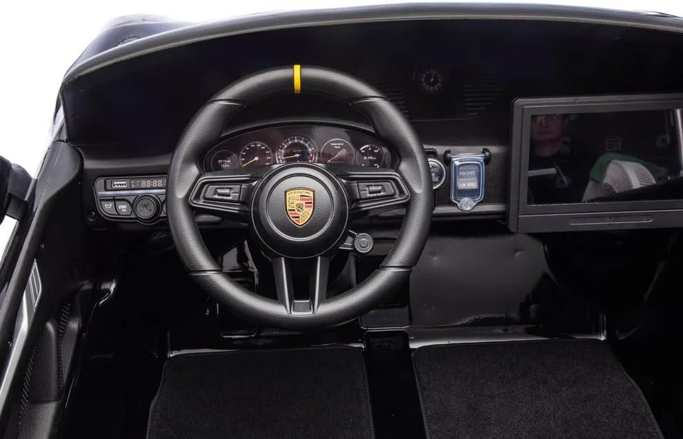 24V, 911 GT3 Kids 2-Seater Ride On Car, 4WD - Black