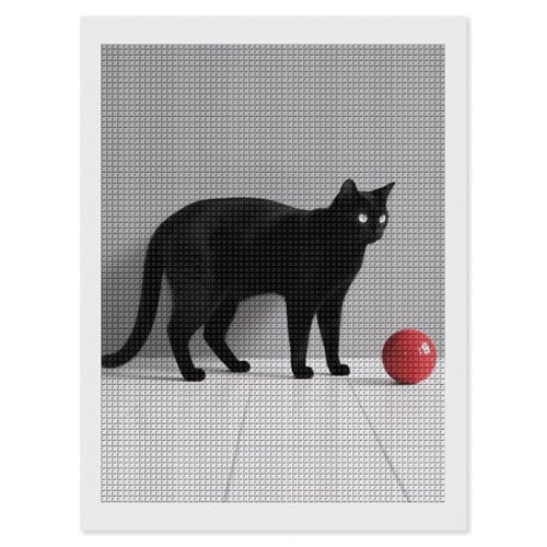 Peinture diamant chat noir 5D pour décorer le salon et le bureau avec style