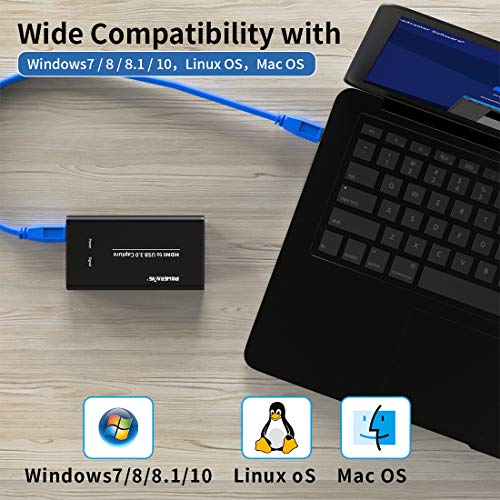 1080P Scheda di Acquisizione Video Grabber USB 3.0,POWERAXIS Live Gamer Capture Card Ultra, Streaming Delle Partite e Cattura Pass-Through 1080i HDR 4K 60fps, Latenza Ultra-Bassa