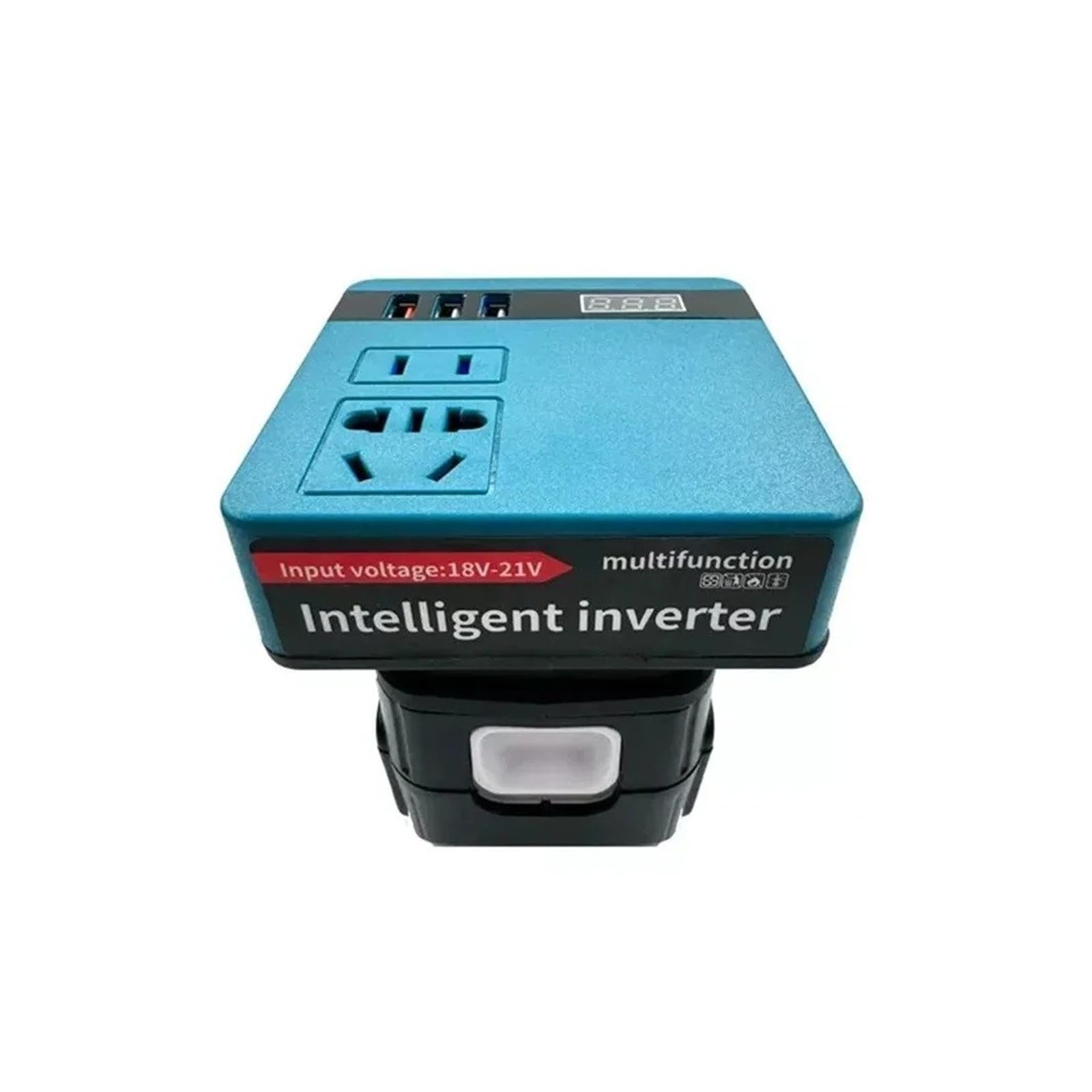 Convertidor Adaptador Batería Litio 120W Banco Energía Inversor 18V-20V A 110V-220V Transformador Inteligente Multifunción para Hogar Trabajo Al Aire Libre inversor