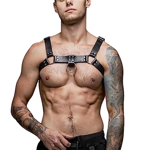 Men's Chest Belt Corset Faux Simulated Leather Chest Chain Adjustable Erotic Shoulder Straps Sexy Punk Body Chain Jewelry Carnival Kit Rave Masquerade Club Roleplay2