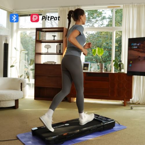 Image of DeerRun Walking Pad Treadmill with Incline, 12% Auto Incline Under Desk Treadmill, 3.0 HP, 300 lb Capacity, Portable Treadmill for Home Office, Remote & App Control