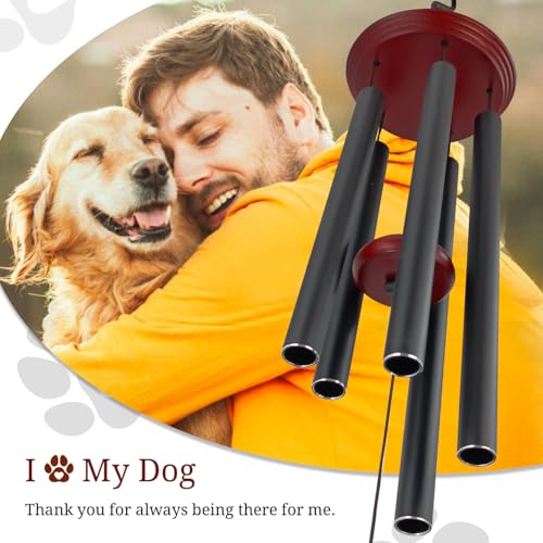Howarmer Pet Memorial Wind Chime, Dog Memorial Wind Chimes for Loss of Dog, Tuned Aluminum Tubes in G Scale, Wooden Top, Sympathy Pet Loss Gifts for Garden Patio – Forever in My Heart — view 2