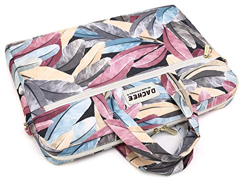 DACHEE Colorful Feather Pattern 15 inch Waterproof Laptop Shoulder Messenger Bag for 14 Inch to15.6 inch Laptop 15 laptop Case2