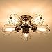 moonkist Vintage Ceiling Light Industrial Semi-Flush Mount Ceiling Light Metal Fixtures Painted Finish (with 5 Light) (Bronze)