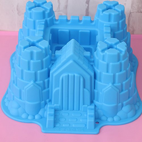 NUOMI Large Castle Cake Mold Baking Bakeware Nonstick Silicone 3D Bundt Cake Pan, for Birthday Party Wedding Anniversary
