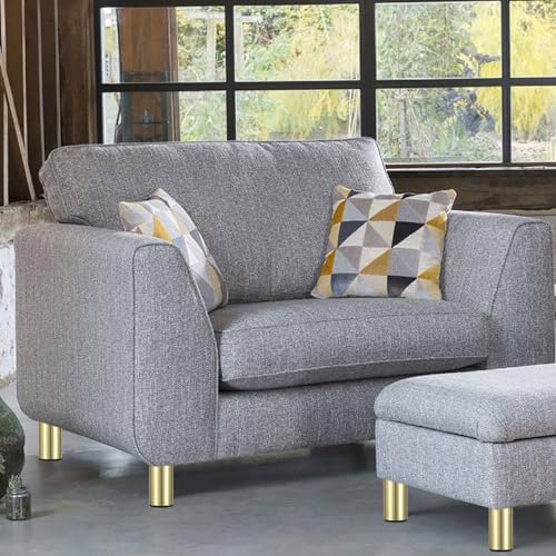IGNPION 4Pcs 4" Adjustable Furniture Feet,Aluminum Alloy Sofa Furniture Cabinet Riser DIY Furniture Replacement Legs for TV Cabinet Ottoman Sofa Cupboard Gold - Image 3