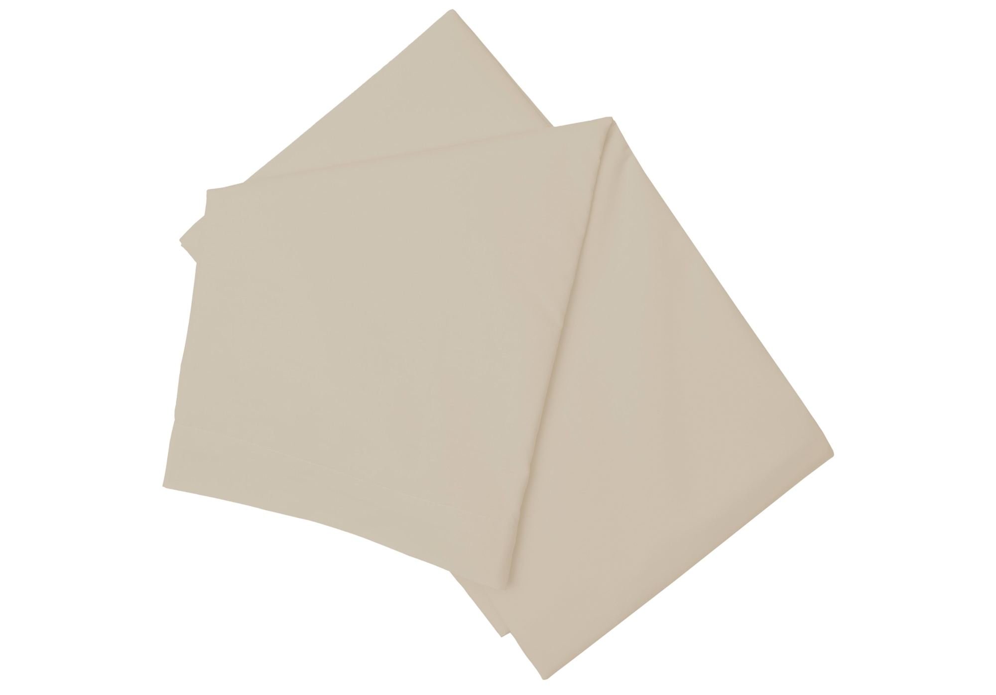 Belledorm Easy Care 200 Thread Count Cotton Polyester Percale Flat Sheet - Double - Beige