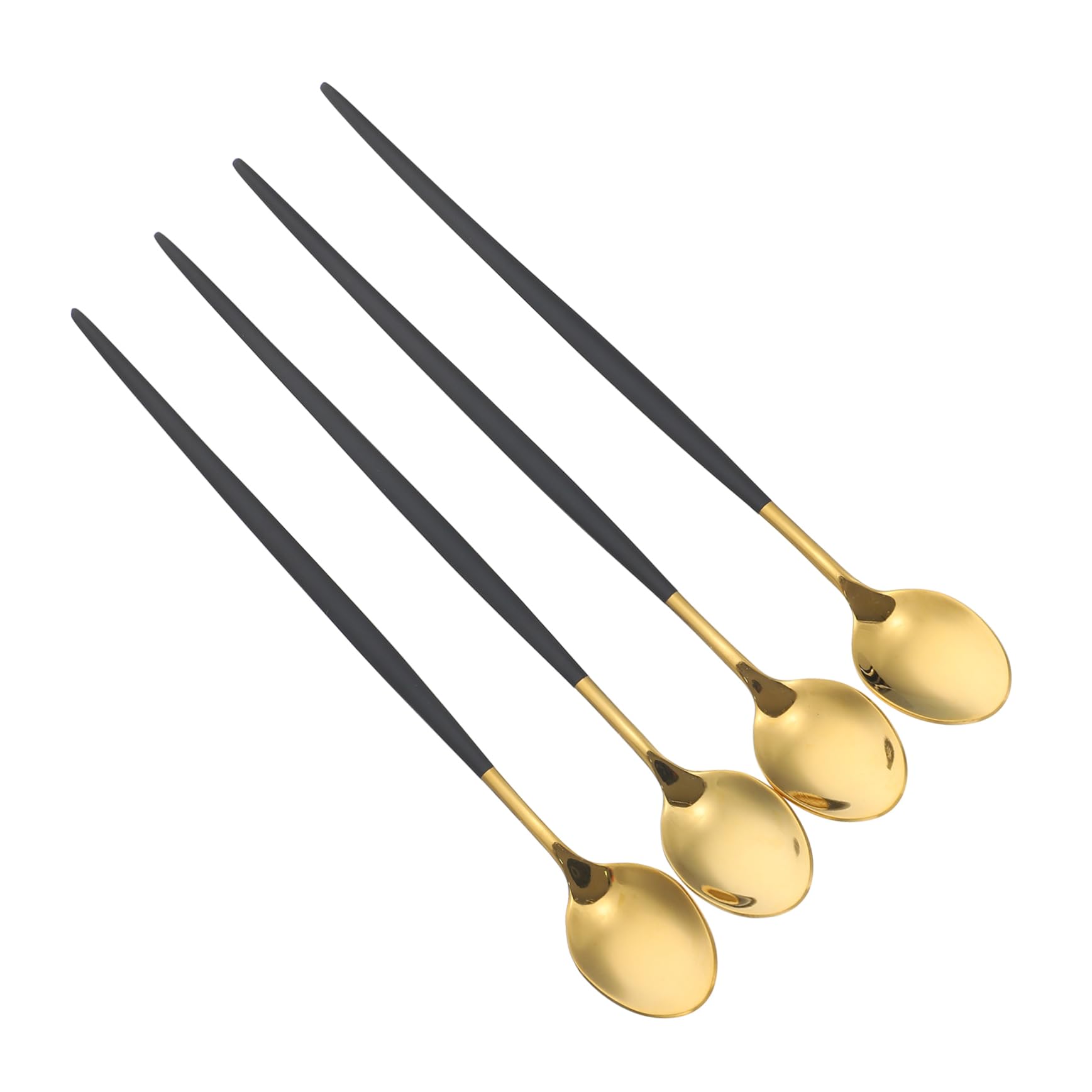 FUNOMOCYA 4 Pcs Stainless Steel Mixing Spoon Cocktail Stirring Spoon Drink Spoons Bartender Mixing Spoon Chinese Spoons Coffee Stir Spoons Long Handle Cocktail Spoon Stirring Spoons
