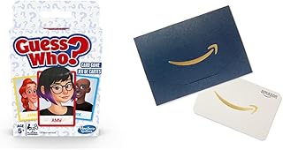 Guess Who? Card Game for Kids Ages 5 and Up, 2 Player Guessing Game with Amazon.ca Gift Card for Any Amount in a Navy and Gold Mini Envelope