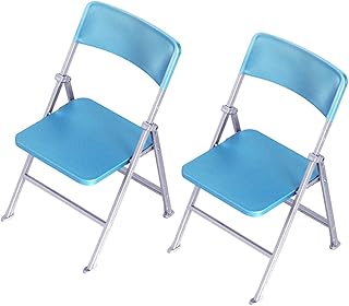 Totority 2 Pçs Cadeira Dobrável Para Casa De Bonecas Mini Casas Micro Brinquedos Boneca Bjd 1 6 Escala Móveis De Boneca Decoração De Mini Casa Cadeira De Casa De Bonecas Em Miniatura Mini