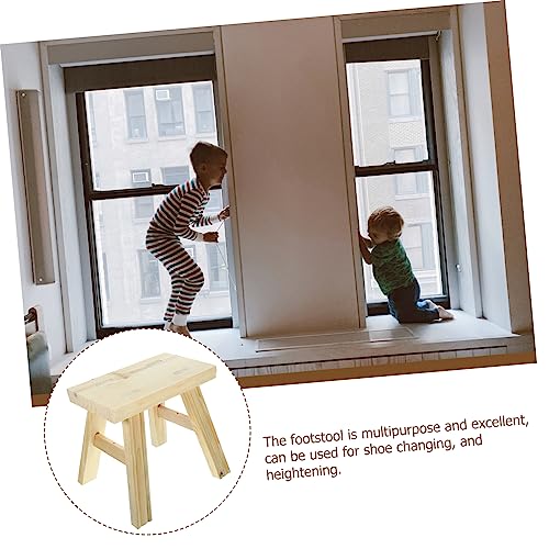 STOBAZA Wooden Stool Step Stool for Kids Office Foot Rest Outdoor Footrest Small Sitting Wooden Footstool Toilet Foot Stool Wood Outdoor Furniture Bathroom Fishing Stool Wear Shoes Toddler
