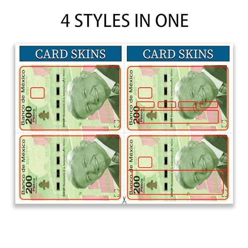 siayaharu Capas de cartão de débito mexicanas com imagem de 200 pesos sem bolhas, finas, à prova d'