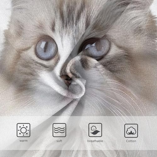 Girls Briefs, Pet Print Cat White Toddler Girl Briefs, Girls Cotton Underwear, 2T–8 Years3