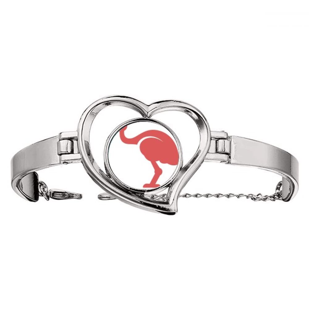 un brand Australia Ostrich Retro Style Red Illustration Bracelet Heart Jewelry Wire Bangle