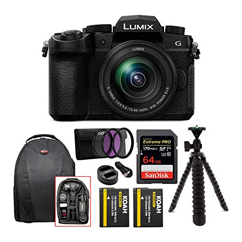 Flash Deals - 60% OFF Panasonic LUMIX DC-G95 Mirrorless Digital Camera with 12-60mm Lens Bundle Includes 64GB 170 MB/s Extreme Pro SD Card, Dual Battery & Charger kit, Backpack, 3-pc Filter kit, & 12" Spider Tripod