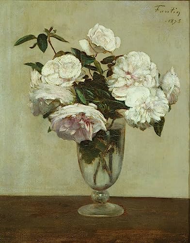 Toile modern peinture roses roses Fantin-Latour salon 60x90cm