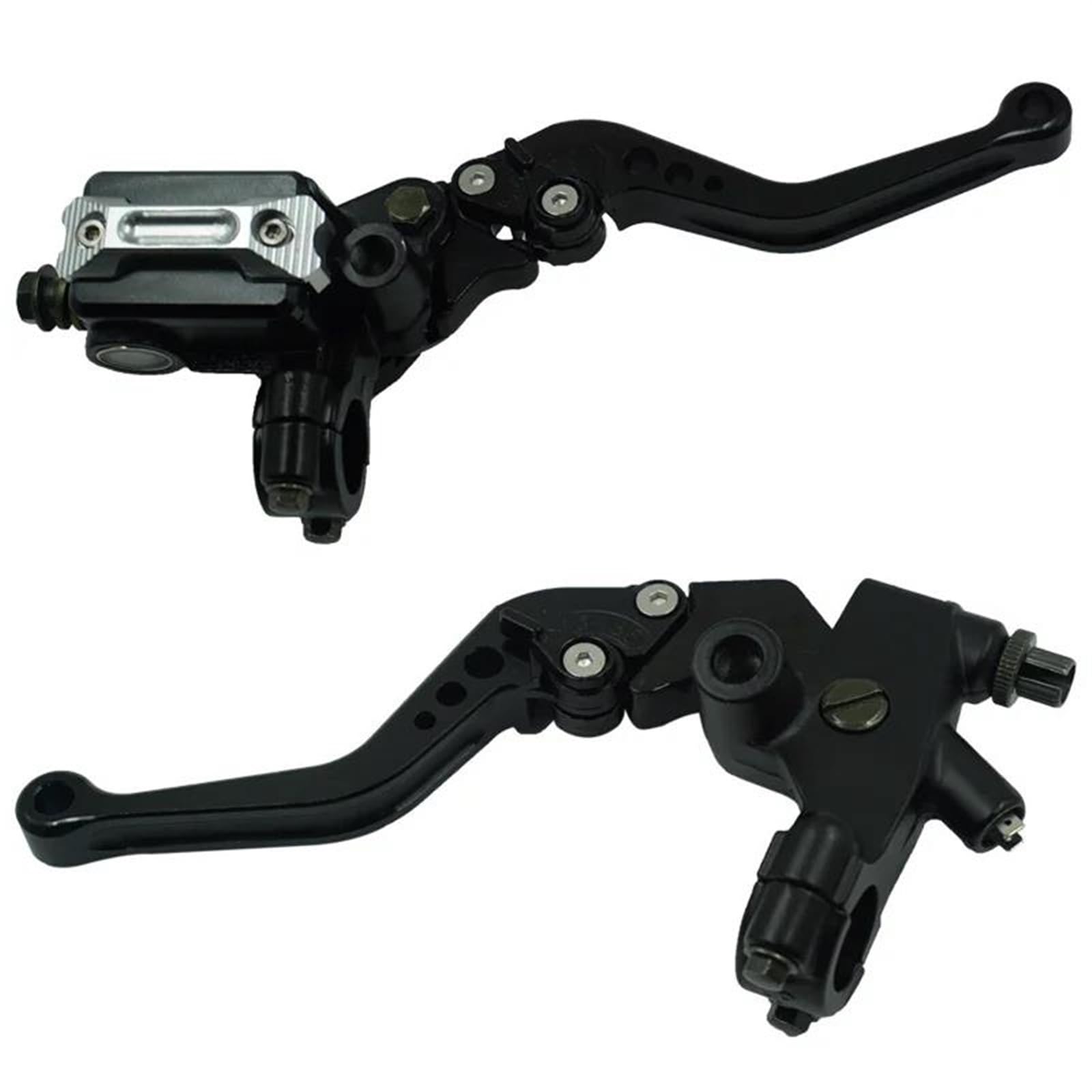 Brake Clutch Levers A Pair 7/8" 22mm Universal Motorcycle Brake Clutch Master Cylinder Lever Clutch Reservoir Scooter Sport Dirt Bike(Black)