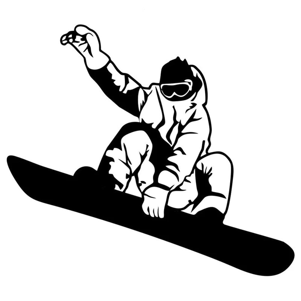 Various Sizes Car Sticker Snowboard Car Decal Waterproof Stickers On Car Truck Bumper Rear(Black,40cm X 35cm)