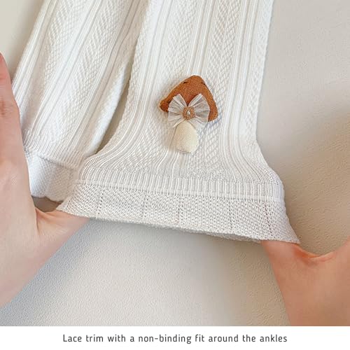 Toddler Girl Leggings Solid Thin Style Footless Knit Ribbed Tights Comfortable Breathable4