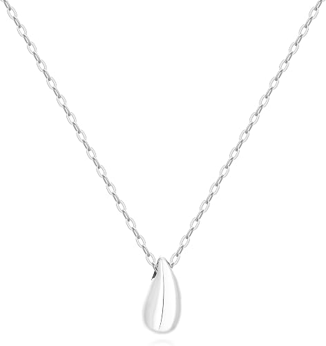 EVEYE S925 Sterling Silver Necklace For Women, Teardrop Pendant Necklaces, Pear 