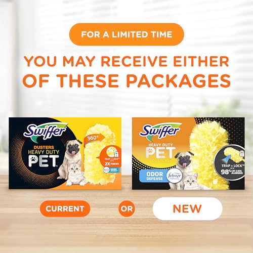 Swiffer Dusters Heavy Duty Pet Multi-Surface Duster Refills for Cleaning, With Febreze Odor Defense, 11 Count