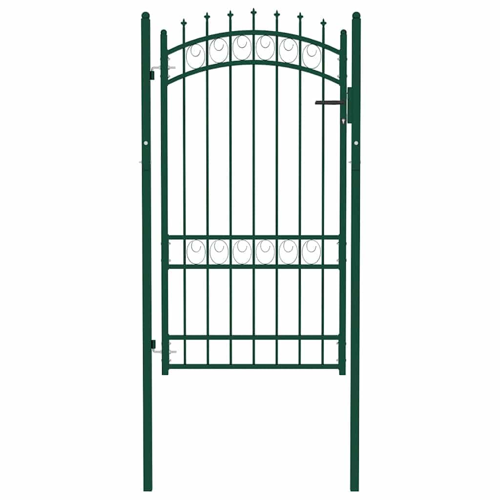 Puerta de valla verde EMMEN para jardín o patio, acceso seguro de 103 x 134,5 cm