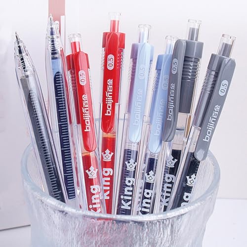 Bolígrafos retráctiles tinta roja gel 6 pcs 0.5mm miniatura 3