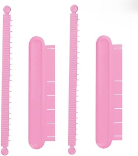 2 reglas de arco para fondant, divisor decorativo para marcar pasteles, herramienta redonda de encaje para hornear pasteles (rosa)