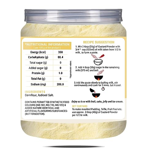 Image of Brew Lab Gluten Free RIch & Creamy Butterscotch Flavor Custard Powder | Good Source Of Energy | 250 g